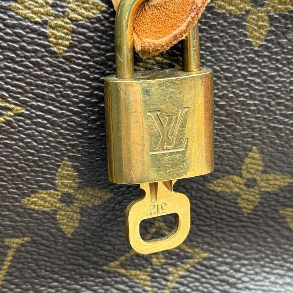 w/ Lock & Key Louis Vuitton Monogram Speedy 35 Bag Vintage Preowned Duffel - Picture 7 of 13